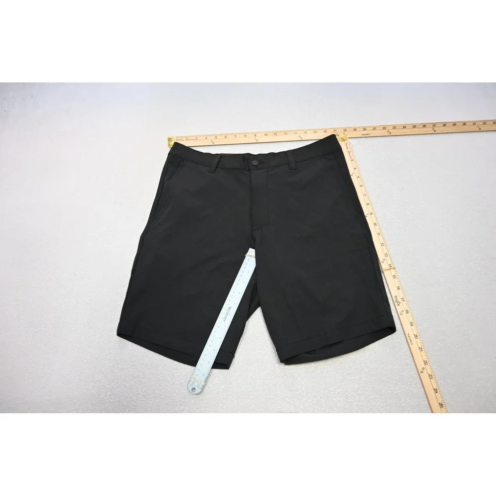 Banana Republic Comfort Flat Front Shorts Mens 34 Black Stretch Wicking New